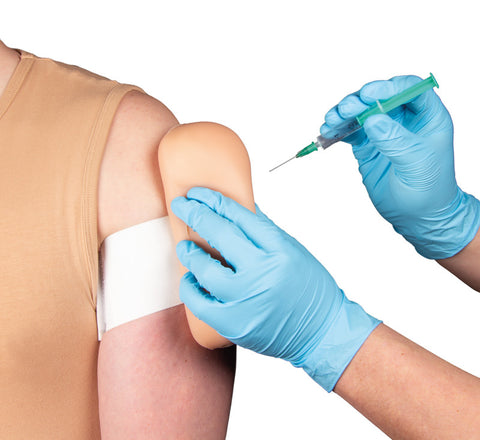 Simulator cu centuri pentru vaccinare și injecție IM și subcutanată