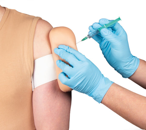 Simulator cu centuri pentru vaccinare și injecție IM și subcutanată