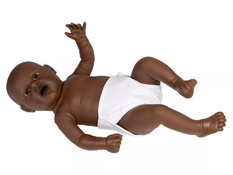 Bebeluș pentru exerciții de părinți, femeie, culoare piele inchisă, 2,4 kg