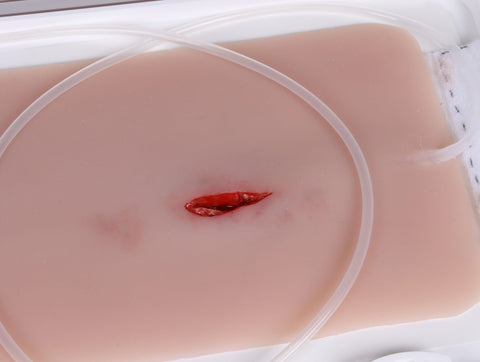 Wound moulage Stab wound neck