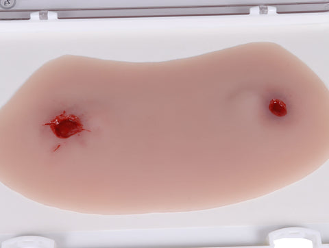 Wound moulage shot ankle joint