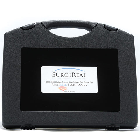 Suture Training Kit with 3-layer RealSuture Suture Pad Dark Skin (4-0 Suture)
